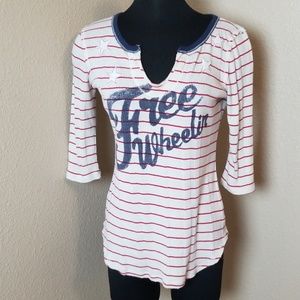Free People Free Wheelin Striped Star Top